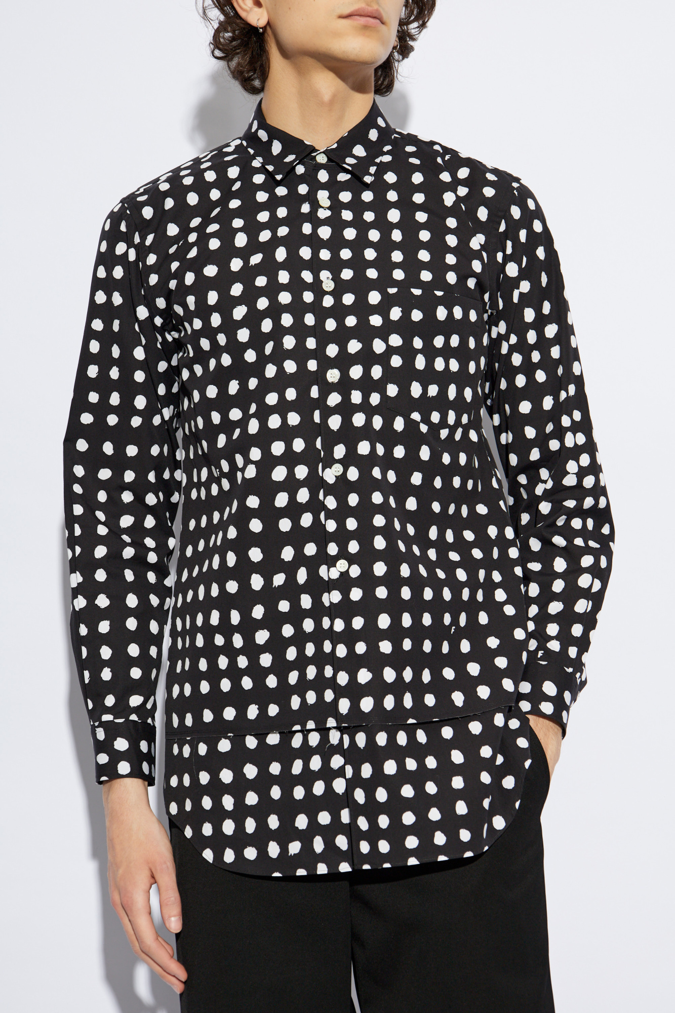 Comme des Garçons Black Shirt with polka dot pattern | Men's
